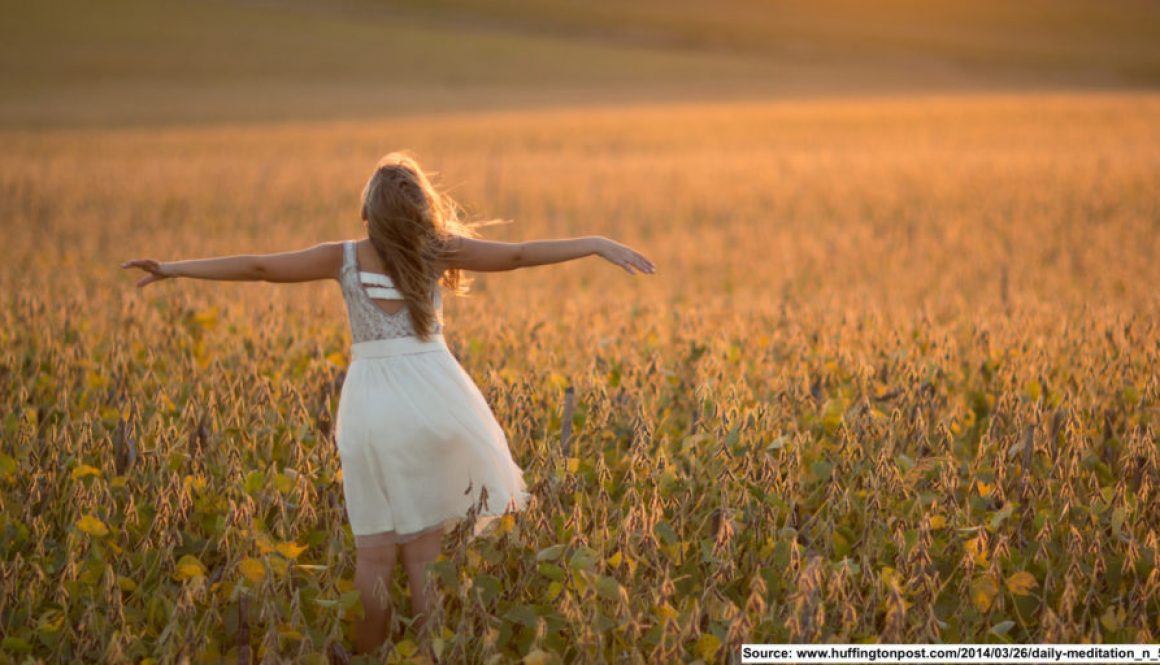 dancing in field of flowers